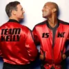 The Voice Team Kelly 15 KC Satin Red Bomber Jacket frotn