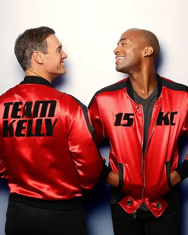 The Voice Team Kelly 15 KC Satin Red Bomber Jacket frotn