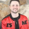 The Voice Team Kelly 15 KC Satin Red Bomber Jacket side