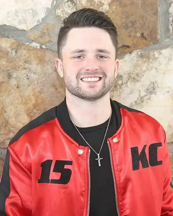 The Voice Team Kelly 15 KC Satin Red Bomber Jacket side
