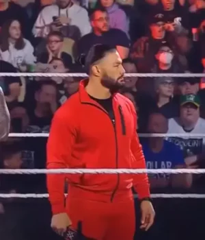 WWE Wrestlemania Roman Reigns Fleece Red Tracksuit frotn