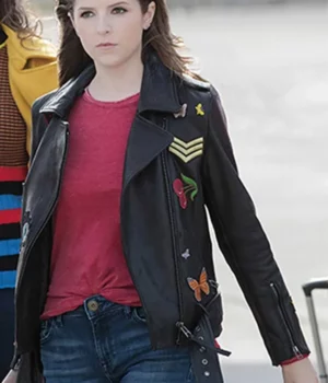 Beca Pitch Perfect 3 Black Patches Leather Jacket