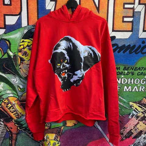 Unisex Vlone Black Panther Red Hoodie Jacket