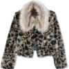 Wynonna Earp Waverly Leopard Grey Faux Fur Jacket