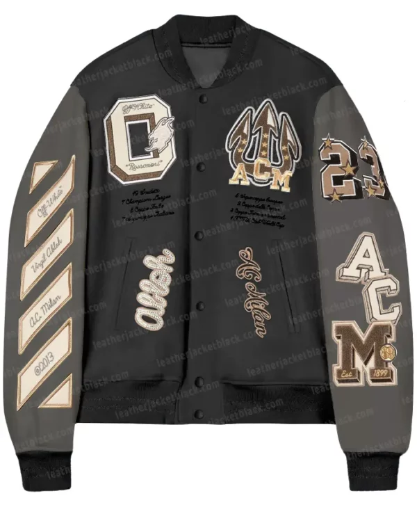 AC Milan Varsity Bomber All Grey Jacket