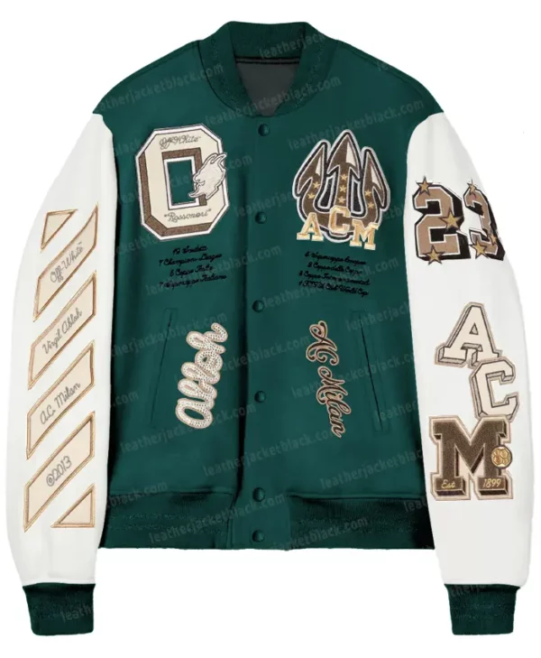 AC Milan Varsity Bomber Green Jacket