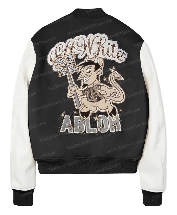 Off White AC Milan Grey Varsity Jacket