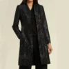 Gloria Abbott The Young and The Restless Metallic Feather Print Coat