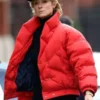 Princess Diana Red Puffer Bomber Jacket