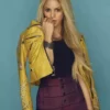 Shakira Yellow Leather Taboo Jacket