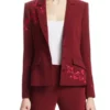 The Young and The Restless Leigh-Ann Rose Maroon Floral Blazer