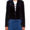 The Young and The Restless Mishael Morgan Navy Blue Velvet Jacket