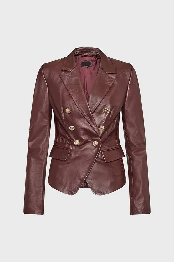 The Young and The Restless Sharon Case Leather Brown Blazer