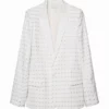 The Young and The Restless Sharon Newman White Embellished Blazer