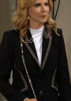 The Young and The Restless Talia Morgan Black Studded Trim Blazer