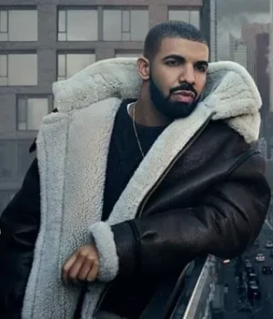 Drake Big Black Leather Jacket