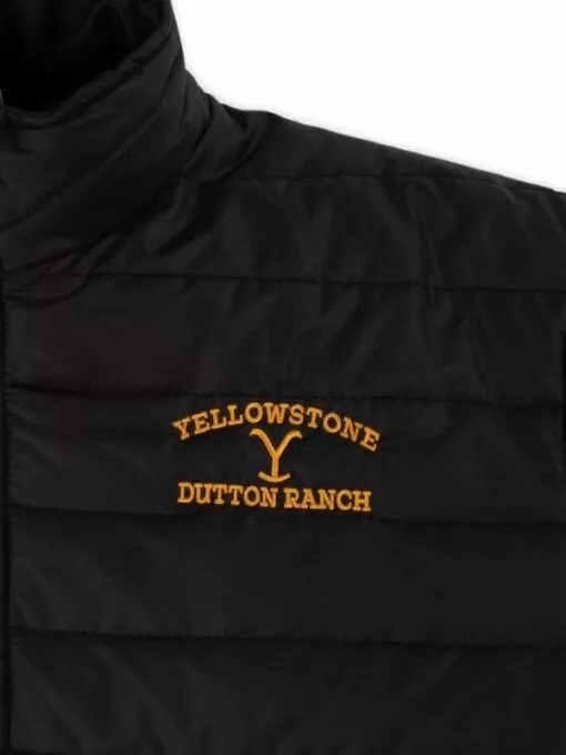 Dutton Ranch Yellowstone S05 Black Puffer Jacket