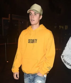 Justin Bieber Yellow Pullover Hoodie