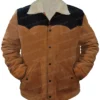 Luke Grimes Yellowstone S05 Brown Suede Jacket Front
