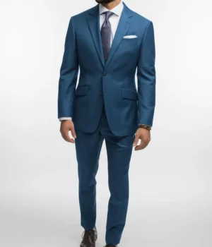 Sharkskin Blue Full Suit