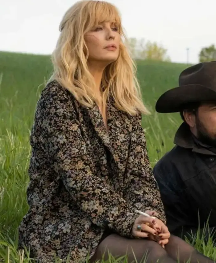 Yellowstone S05 Beth Dutton Wool Floral Coat