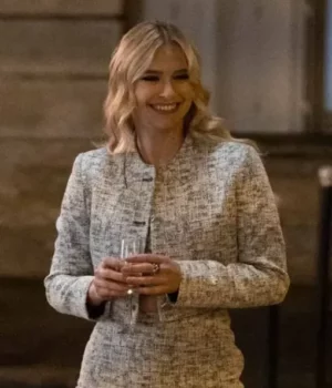 Camille Emily In Paris S03 Grey Cropped Tweed Jacket
