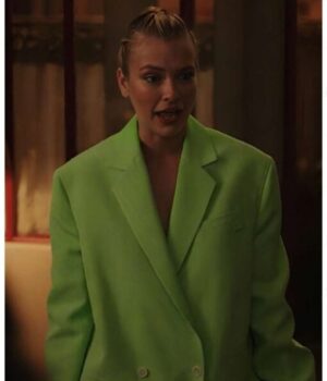 Camille Razat Emily In Paris S03 Oversized Green Coat