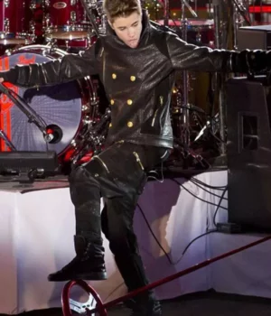 Christmas Concert Justin Bieber Leather Black Jacket