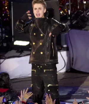 Christmas Concert Justin Bieber Leather Black Jacket