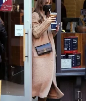 Emily in Paris S03 Lily Collins Long Beige Wool Coat