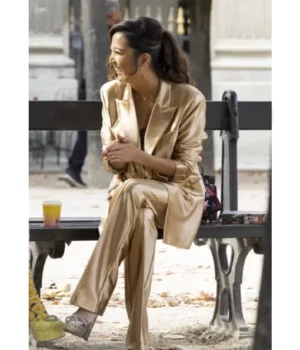 Emily in Paris S03 Mindy Chen Gold Metallic Blazer