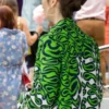 Lily Collins Emily in Paris S03 Green Printed Coat