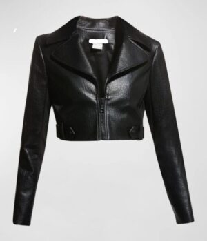 Liza Lapira The Equalizer S03 Black Cropped Leather Jacket