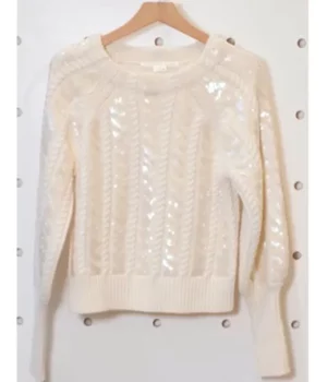 Anna Friel Monarch 2022 Sequin Embellished Sweater