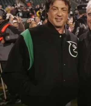 Philadelphia Eagles Sylvester Stallone Black Varsity Jacket