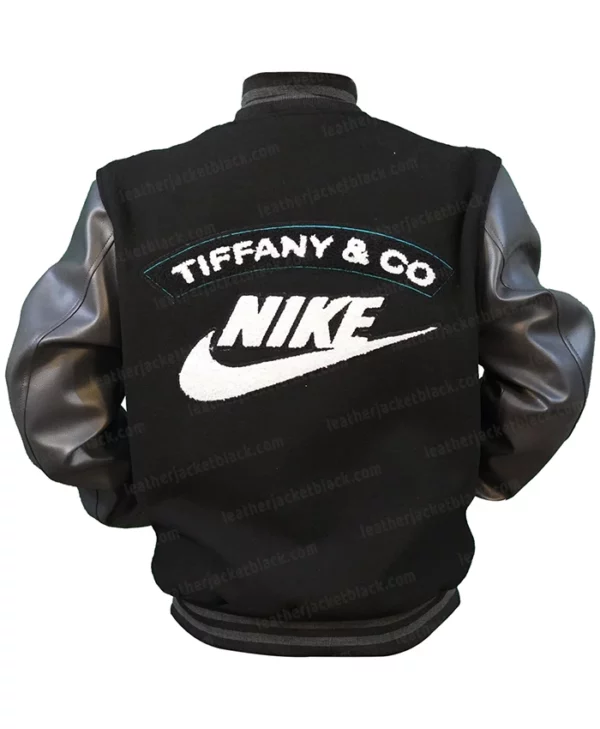 Tiffany and Co Nike Black Varsity Bomber Jacket Back