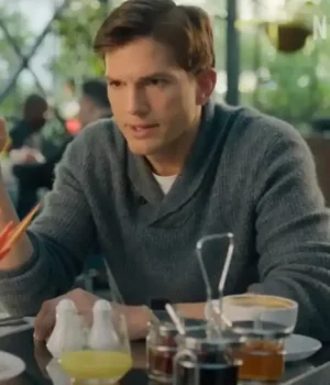 Ashton Kutcher Your Place or Mine 2023 Grey Sweater