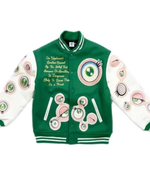 Michael Takashi Murakami Green Varsity Jacket