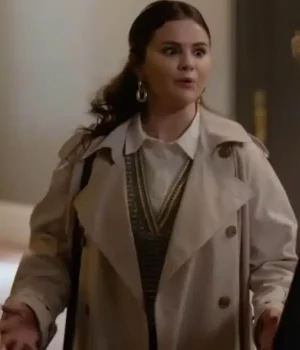 Only Murders In the Building S03 Selena Gomez White Trench Coat