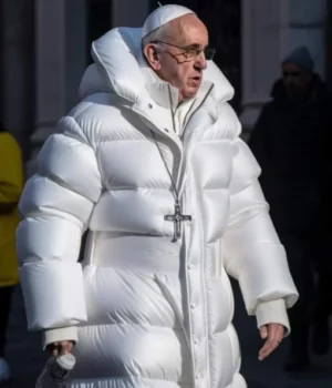 Pope Francis White Puffer Jacket