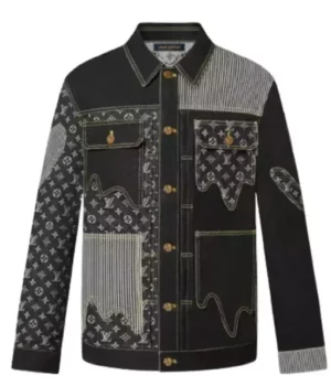 BTS Jin Louis Vuitton x Nigo Monogram Crazy Denim Workwear Jacket