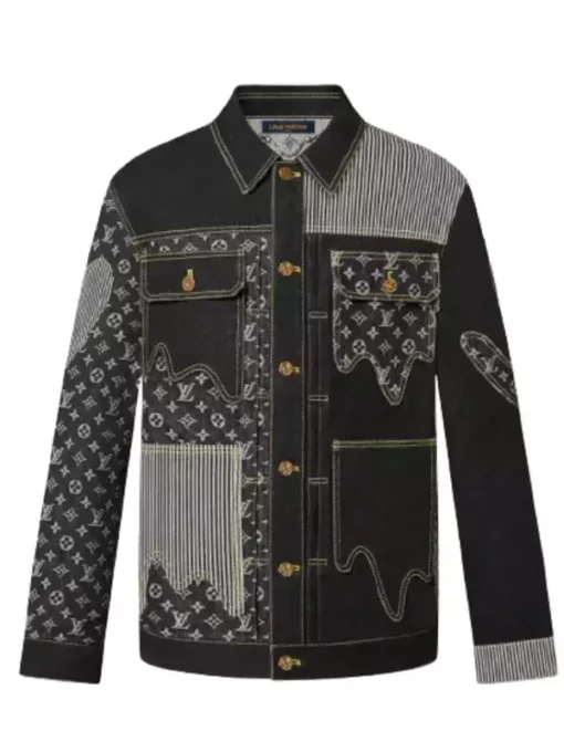 BTS Jin Louis Vuitton x Nigo Monogram Crazy Denim Workwear Jacket