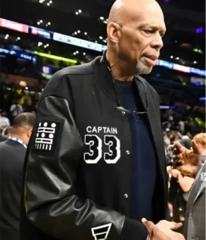 NBA Kareem Captain 33 Abdul-Jabbar Letterman Jacket