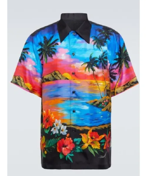 Buy American Idol Luke Bryans Hawaiian Print Multicolor Shirt