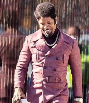 They Cloned Tyrone Jamie Foxx Purple Double Breasted Coat