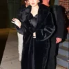 Rare Beauty Event 2023 Selena Gomez Faux Fur Black Coat