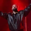 Buy Drake Amici Rapper Violente Black Leather Bomber Jacket