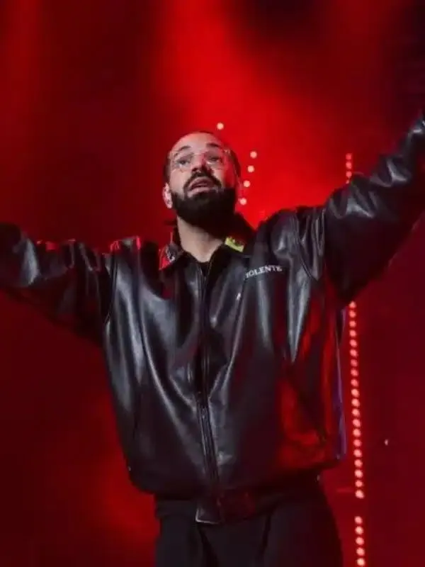 Buy Drake Amici Rapper Violente Black Leather Bomber Jacket