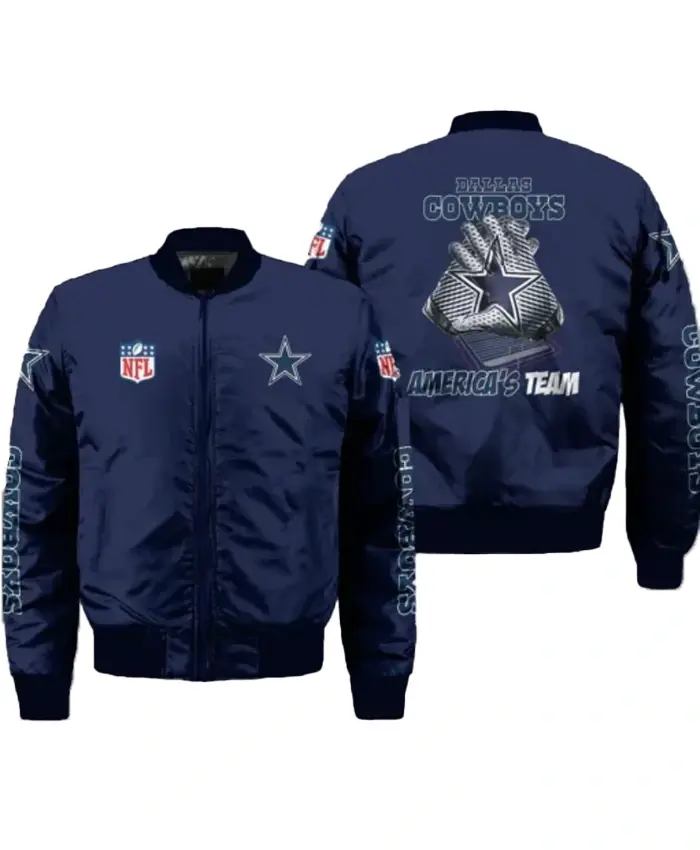 Dallas Cowboys Bomber Navy Blue Jacket