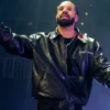 Drake Amici Violente Leather Bomber Jacket